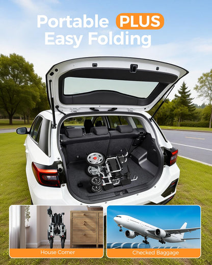 Foldable Electric Wheelchair for Adults, Portable Motorized Power Chair, Up to 25 Mile Range