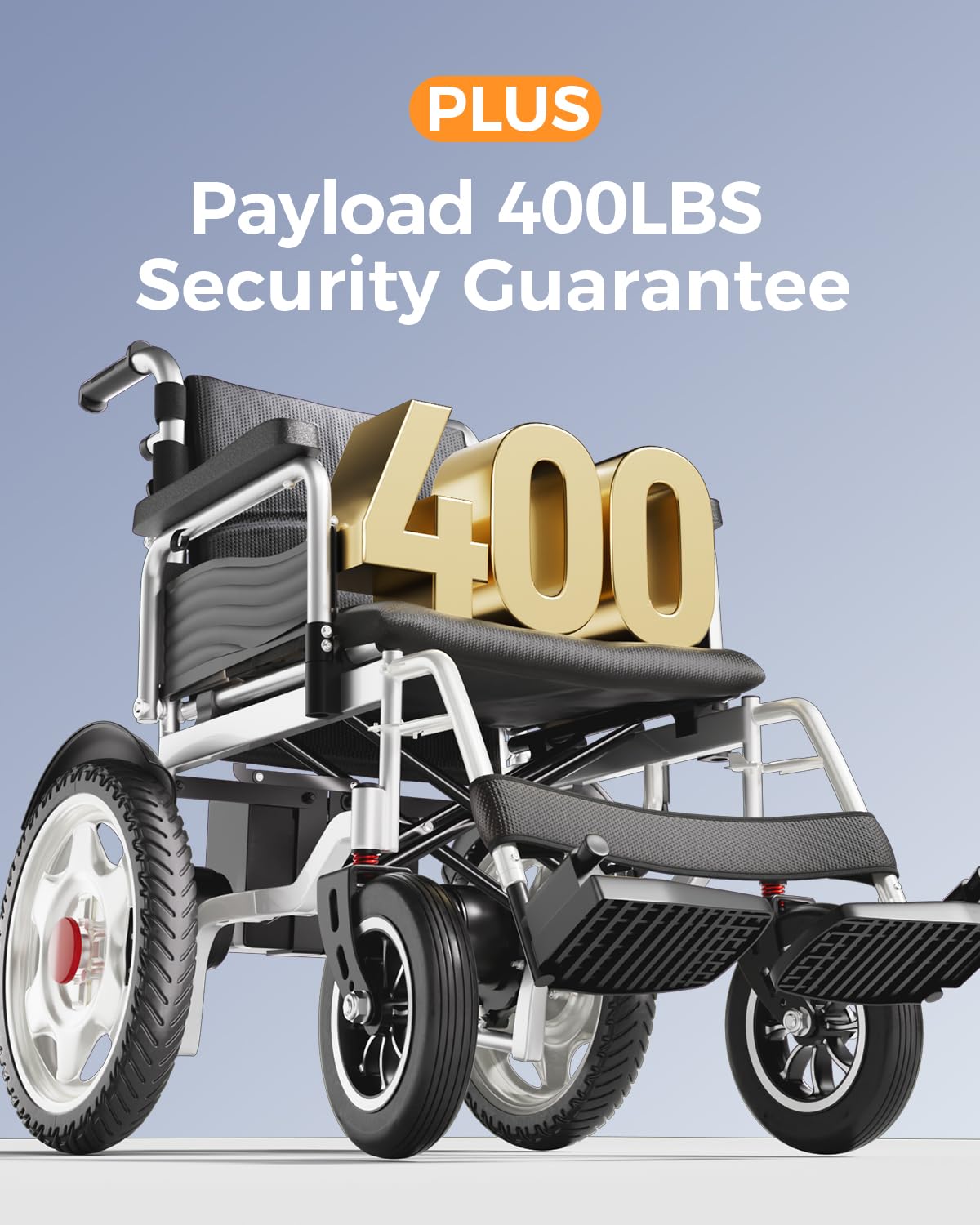 Foldable Electric Wheelchair for Adults, Portable Motorized Power Chair, Up to 25 Mile Range