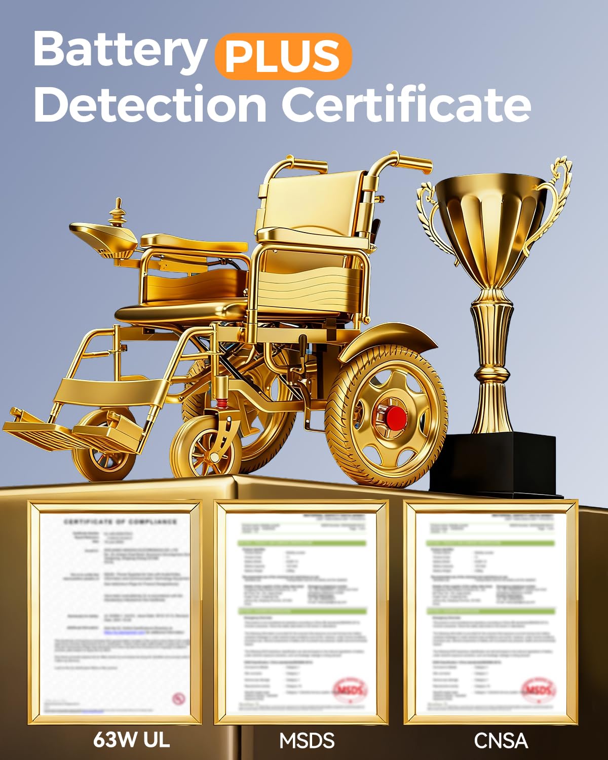 Foldable Electric Wheelchair for Adults, Portable Motorized Power Chair, Up to 25 Mile Range